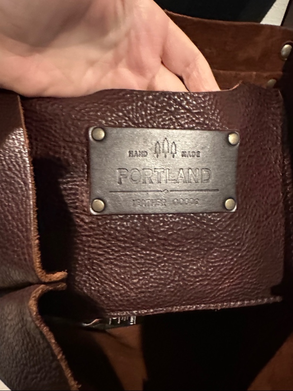 Portland Leather Goods extra large tote, cold brew - Dark brown. - Picture 3 of 6